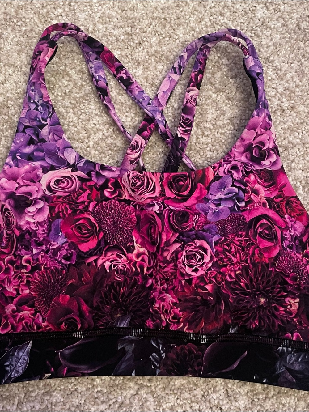 Lululemon Floral Strappy Sports Bra – Size 2